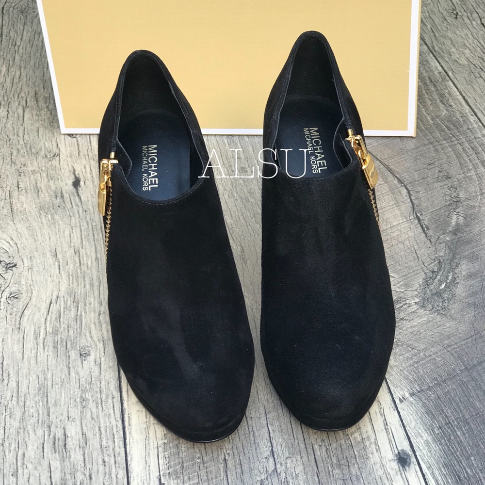 NWT Michael Kors Jillian Ankle Boot Suede Black W - Picture 4 of 7